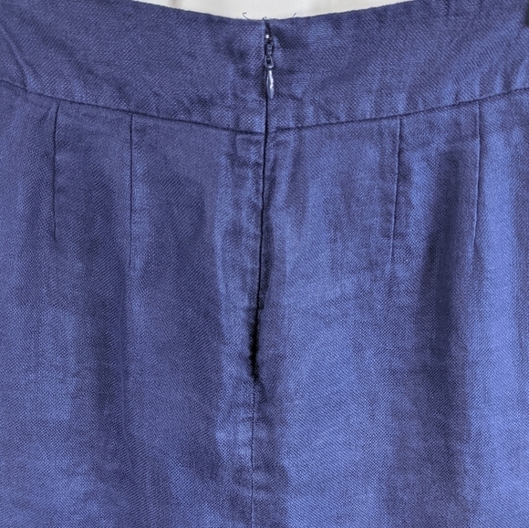 Loft Linen Mini Skirt w/Front Pleat & Pockets Sz 2 - Picture 4 of 6